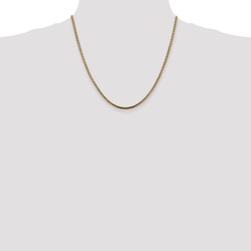 14K 16 inch 2.5mm Franco with Lobster Clasp Chain