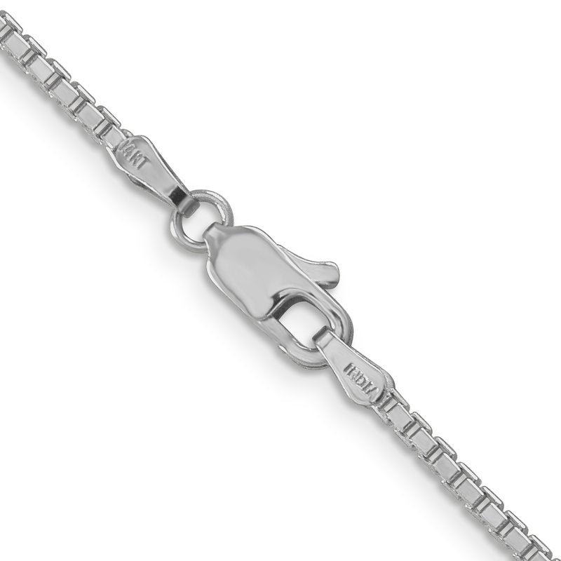 14K White Gold 26 inch 1.9mm Box with Lobster Clasp Chain