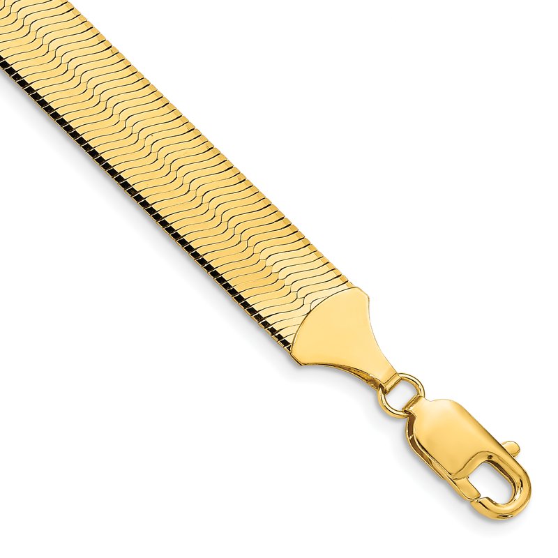 14K 18 inch 10mm Silky Herringbone with Lobster Clasp Chain