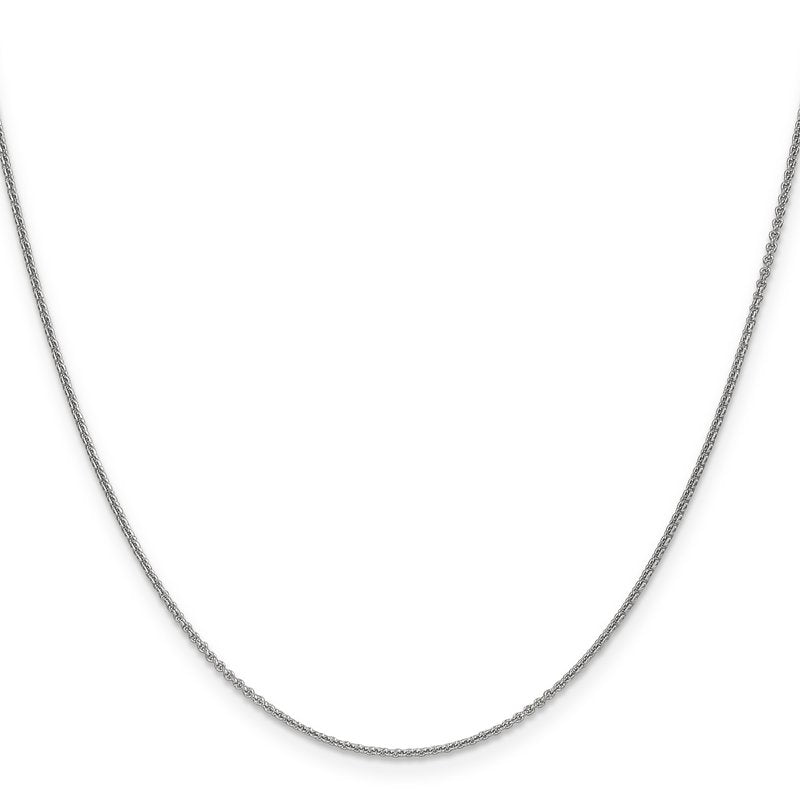 14K White Gold 1.1mm Round Cable Chain