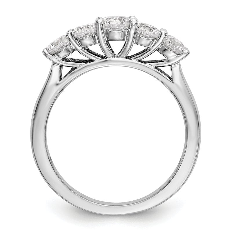 14K White Gold 3/4 carat Lab Grown Diamond VS/SI  D E F  5 Stone Ring