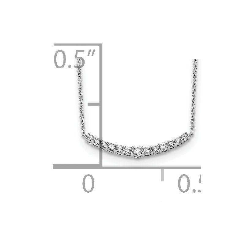 14K Rose Gold 1/2 carat Lab Grown Diamond VS+ F+ 18 in Complete Fashion Bar Necklace