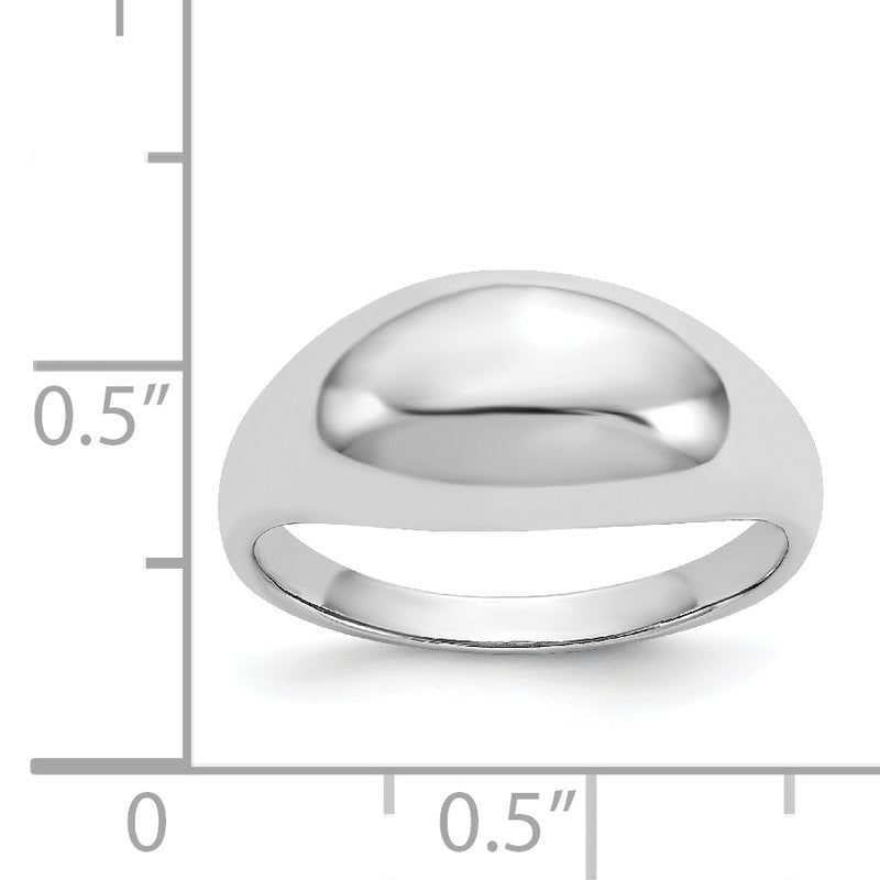 14k White Gold Polished Dome Ring