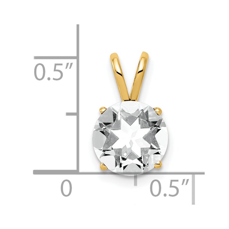 14k 8mm Round Cubic Zirconia Pendant
