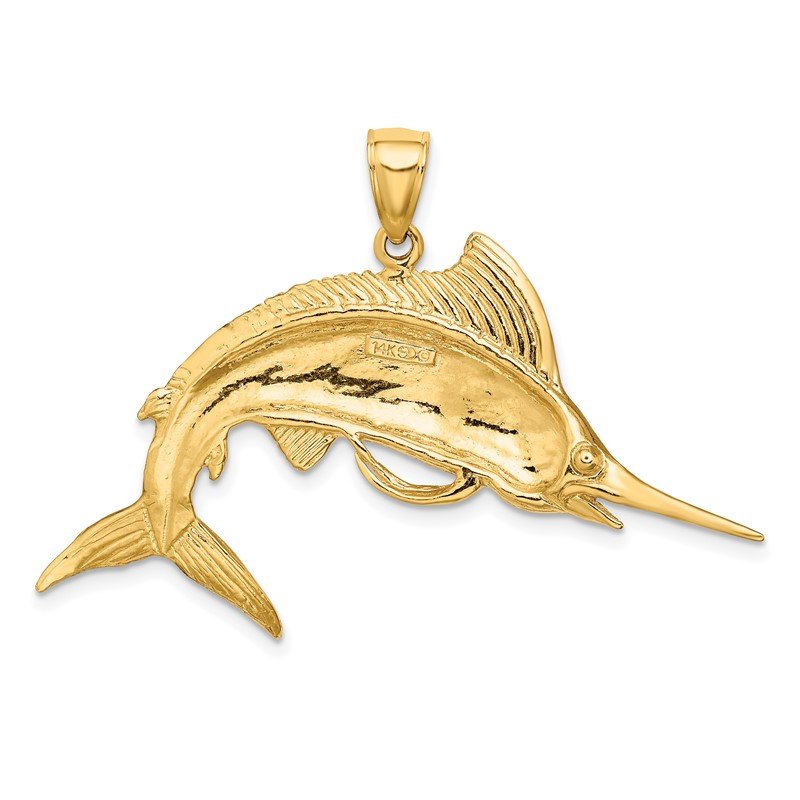 14k Large Marlin Pendant