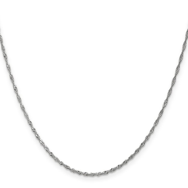 14K White Gold 1.3mm Singapore Chain