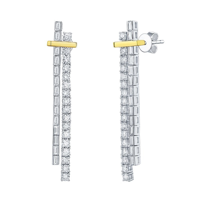 Smiling Rocks 2.30Ct E-F/SI1 Lab Grown Diamond Drop Earrings