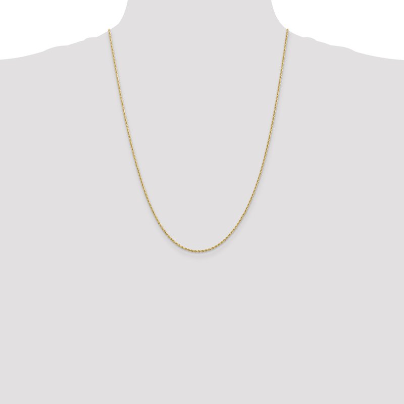 14K 1.5mm Diamond-Cut Rope Chain Anklet