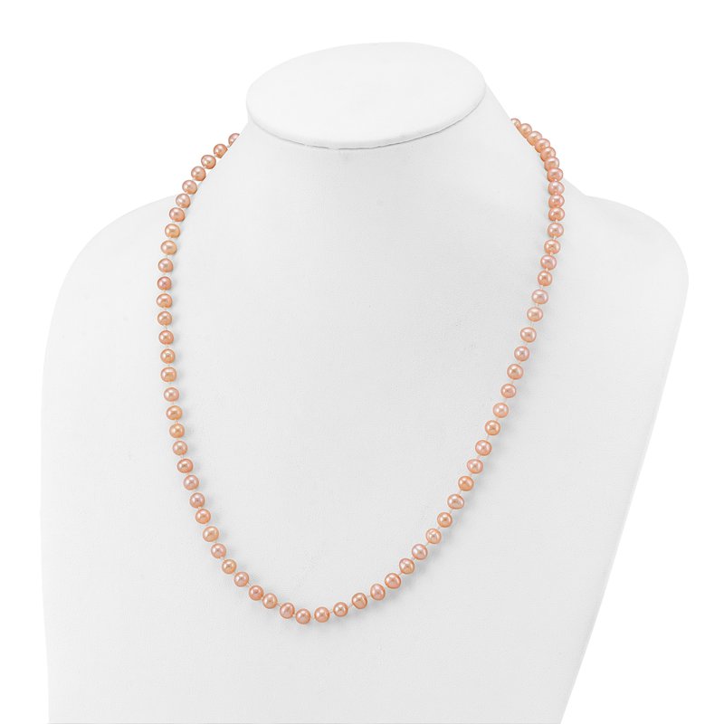 14k 5-6mm Pink Near-Round Freshwater Cultured Pearl 16 inch Necklace