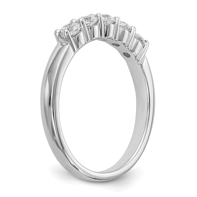 14K White Gold 1/3 carat Lab Grown Diamond VS+ F+ Complete Round Five Stone Ring