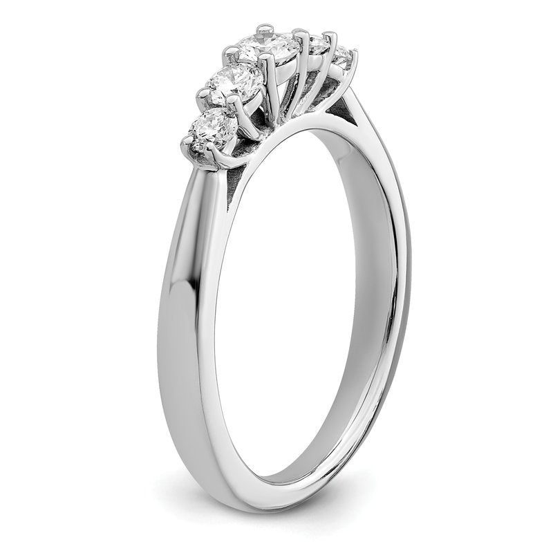 14K White Gold 3/4 carat Lab Grown Diamond VS/SI  D E F  5 Stone Ring