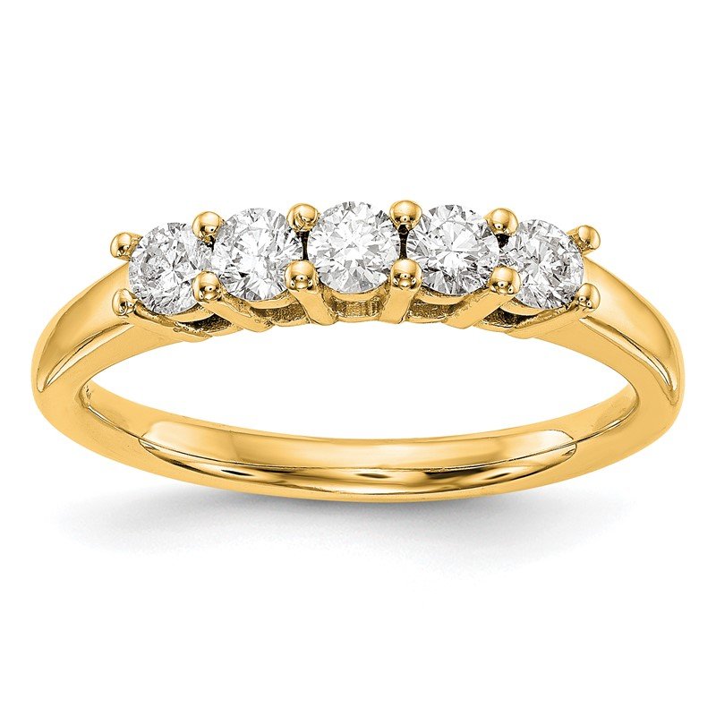14K White Gold 1/2 carat Lab Grown Diamond VS/SI  D E F  5 Stone Ring
