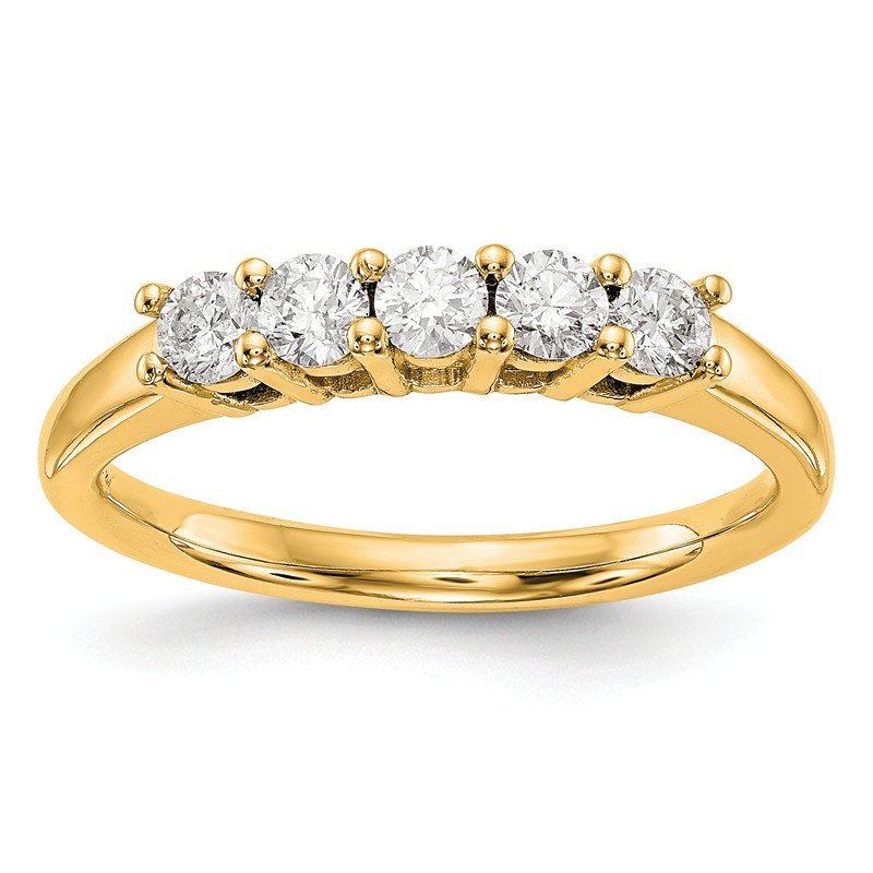 14K White Gold 1/2 carat Lab Grown Diamond VS/SI  D E F  5 Stone Ring