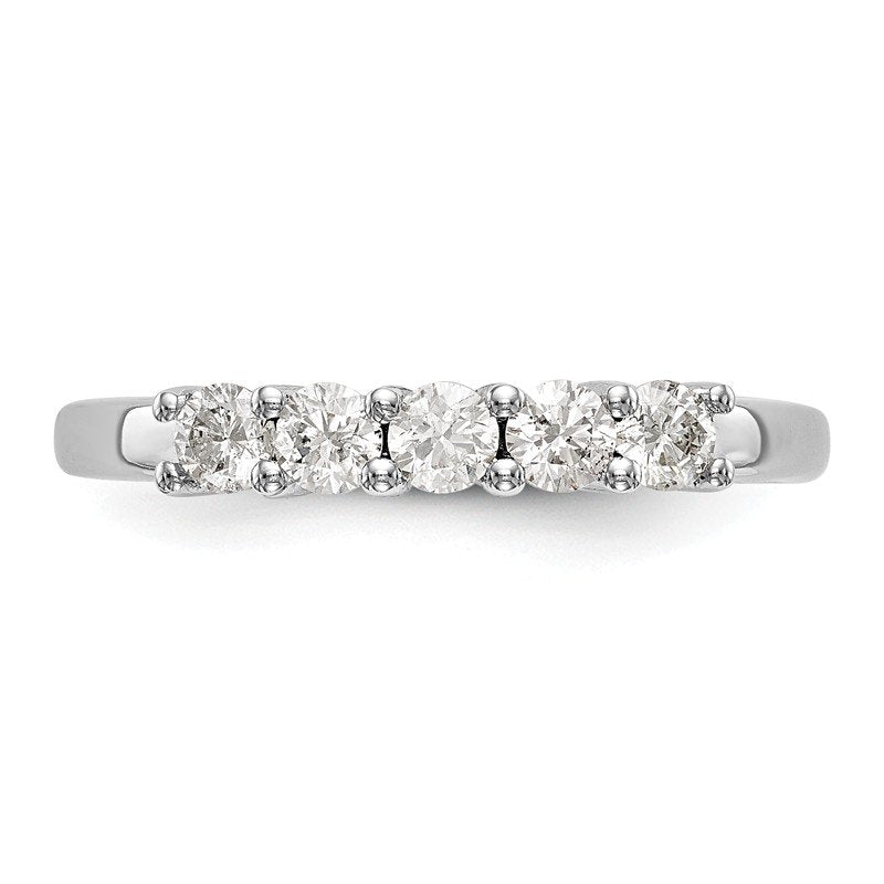 14K White Gold 1/2 carat Lab Grown Diamond VS/SI  D E F  5 Stone Ring