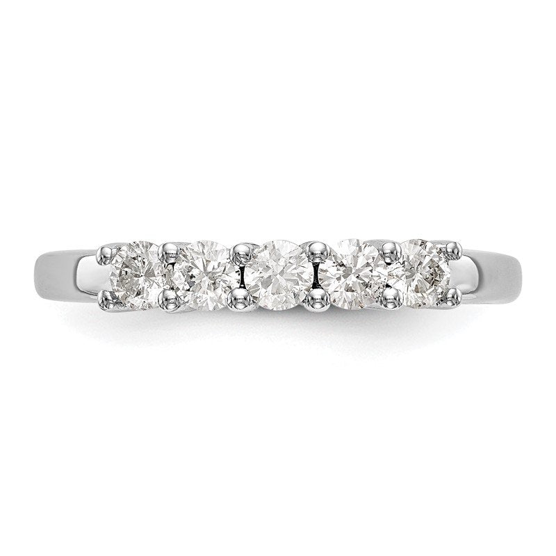 14K White Gold 1/2 carat Lab Grown Diamond VS/SI  D E F  5 Stone Ring