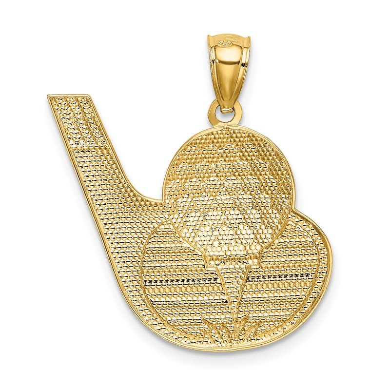 14k and White Rhodium Golf Club and Ball Pendant
