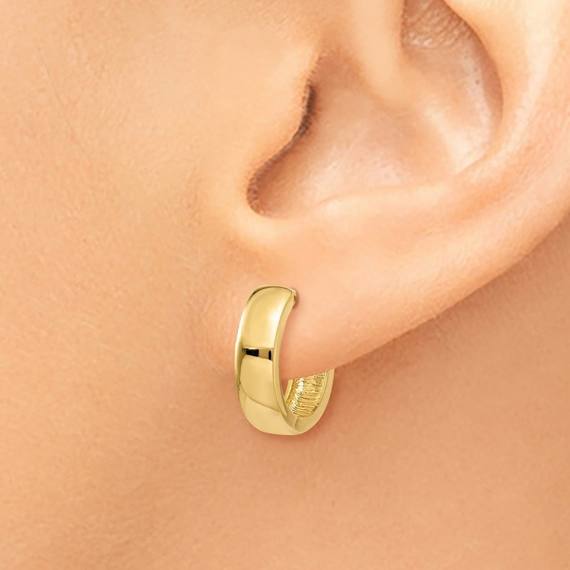 14k Round Hinged Hoop Earrings