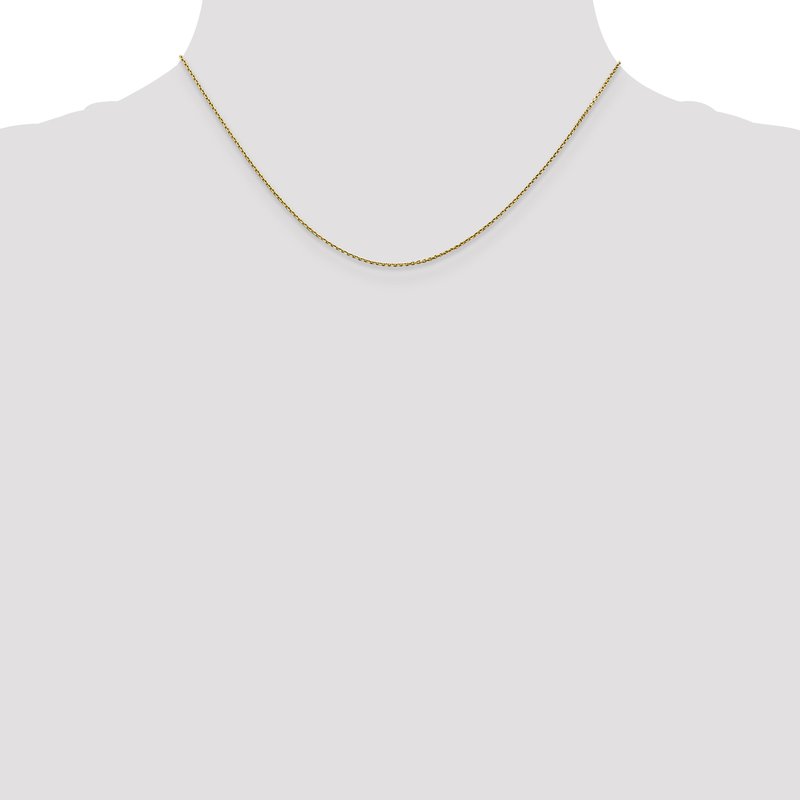 14K 26 inch .9mm Diamond-cut Round Open Link Cable with Lobster Clasp Chain