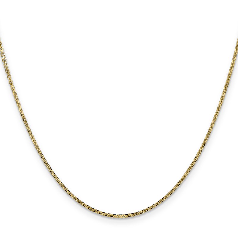 14K 14 inch 1.45mm Solid Diamond-cut Cable with Lobster Clasp Chain