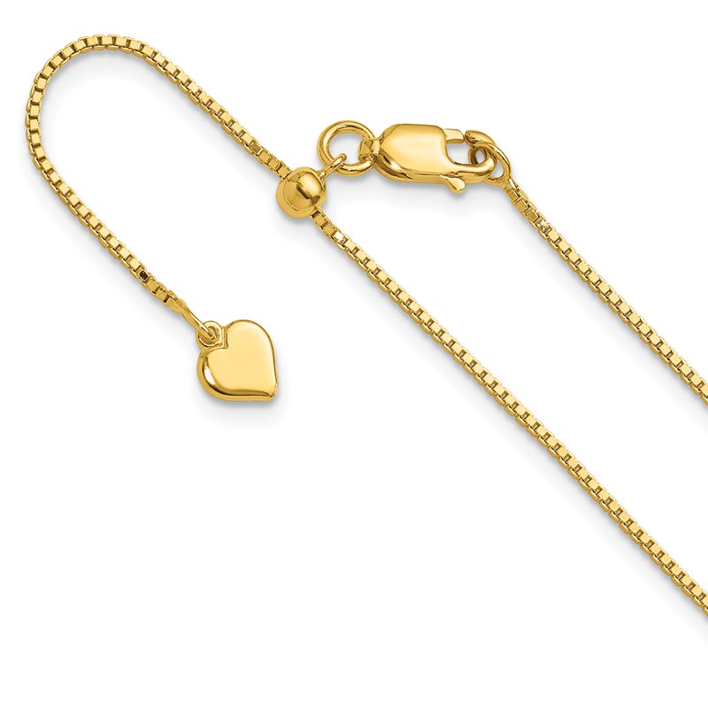 Sterling Silver Gold-plated Adjustable .95mm Box Chain
