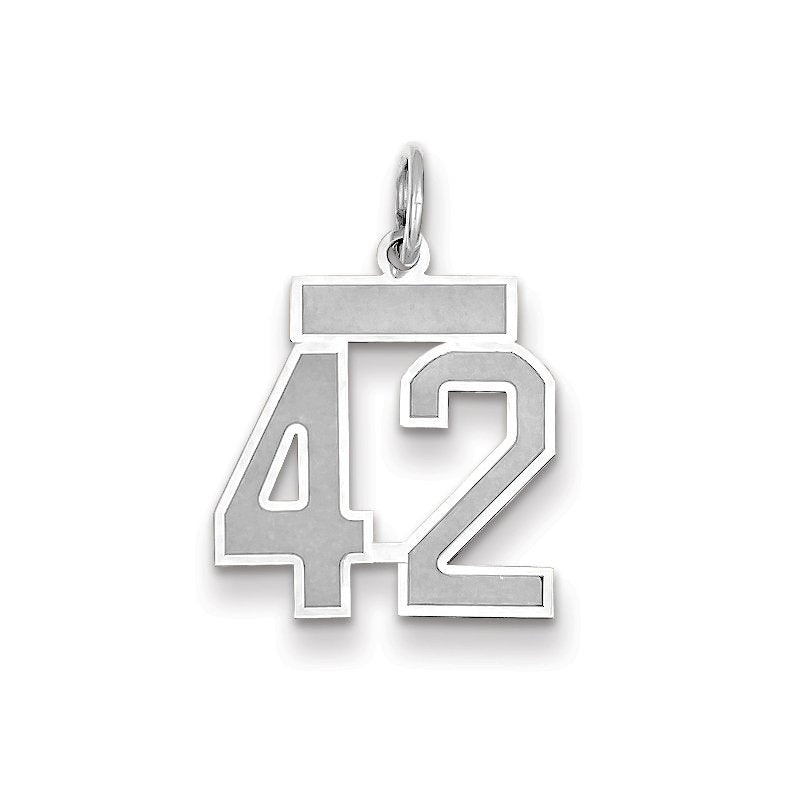 14kw Small Satin Number 42 Charm