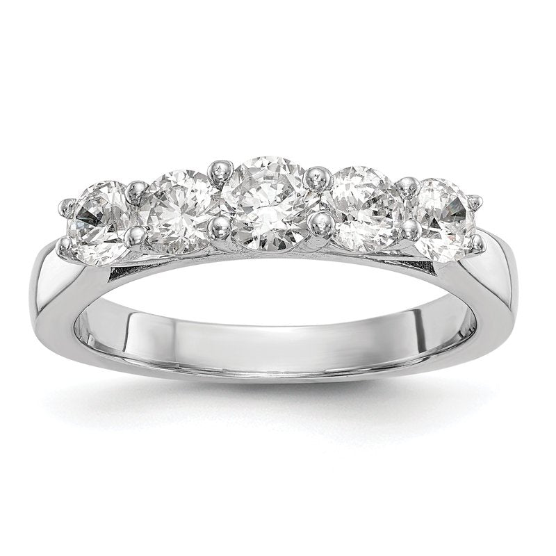 14K White Gold 3/4 carat Lab Grown Diamond VS/SI  D E F  5 Stone Ring