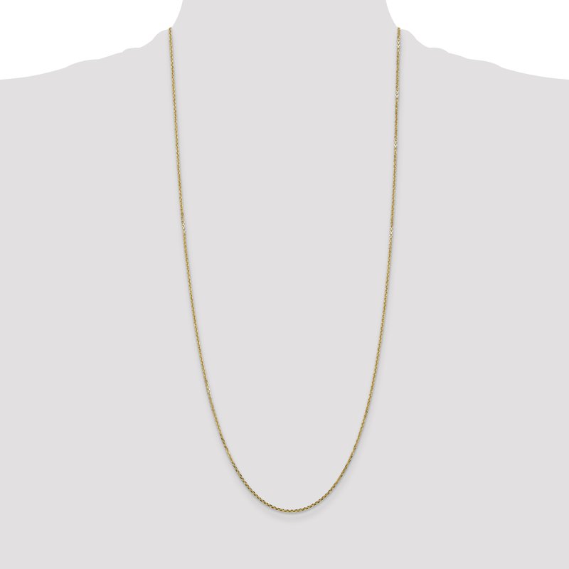 14K 14 inch 1.45mm Solid Diamond-cut Cable with Lobster Clasp Chain