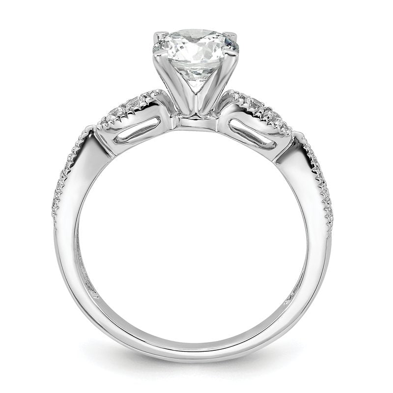 14K White Gold 1/6 carat Lab Grown Diamond VS+ F+ Semi-Mount Round Engagement Ring