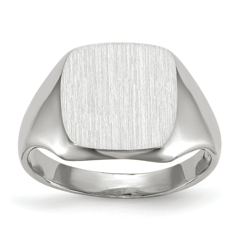 14k White Gold 10.5x11.0mm Open Back Signet Ring