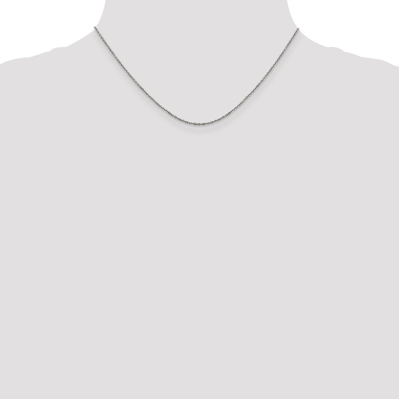 14K White Gold 1.25mm D/C Cable Chain