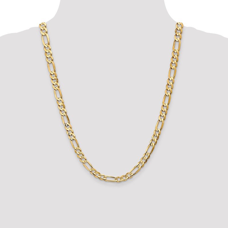 14K 26 inch 6.75mm Concave Open Figaro with Lobster Clasp Chain