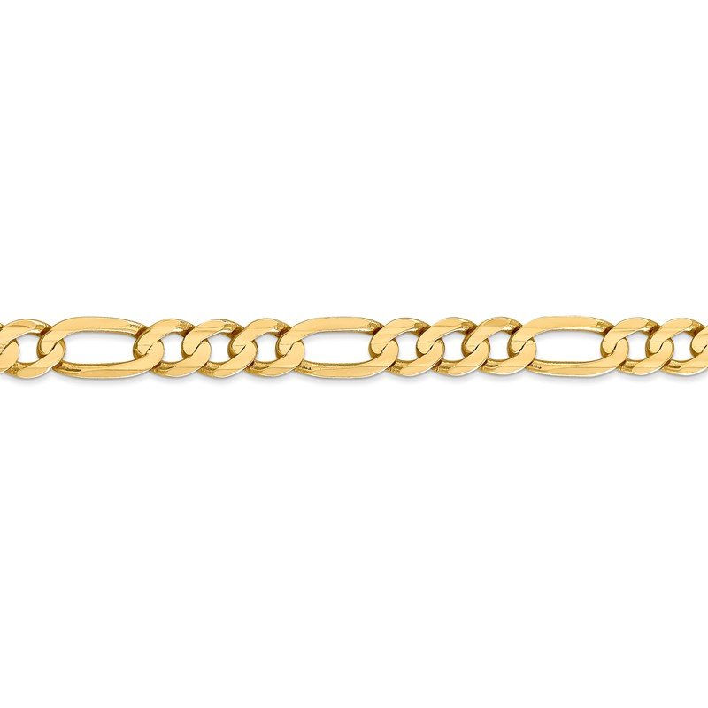 14K 26 inch 6.75mm Concave Open Figaro with Lobster Clasp Chain