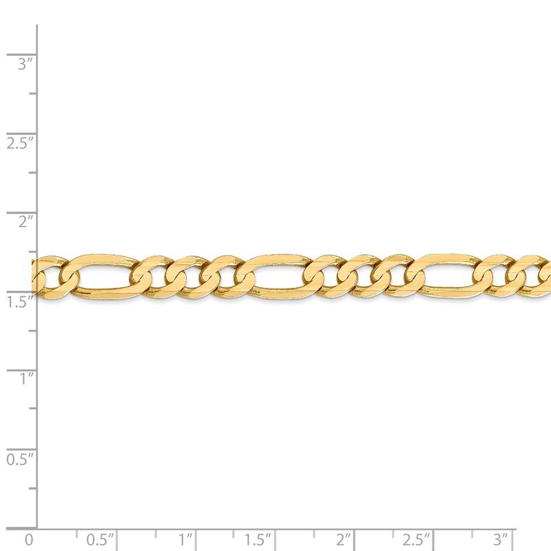 14K 26 inch 6.75mm Concave Open Figaro with Lobster Clasp Chain