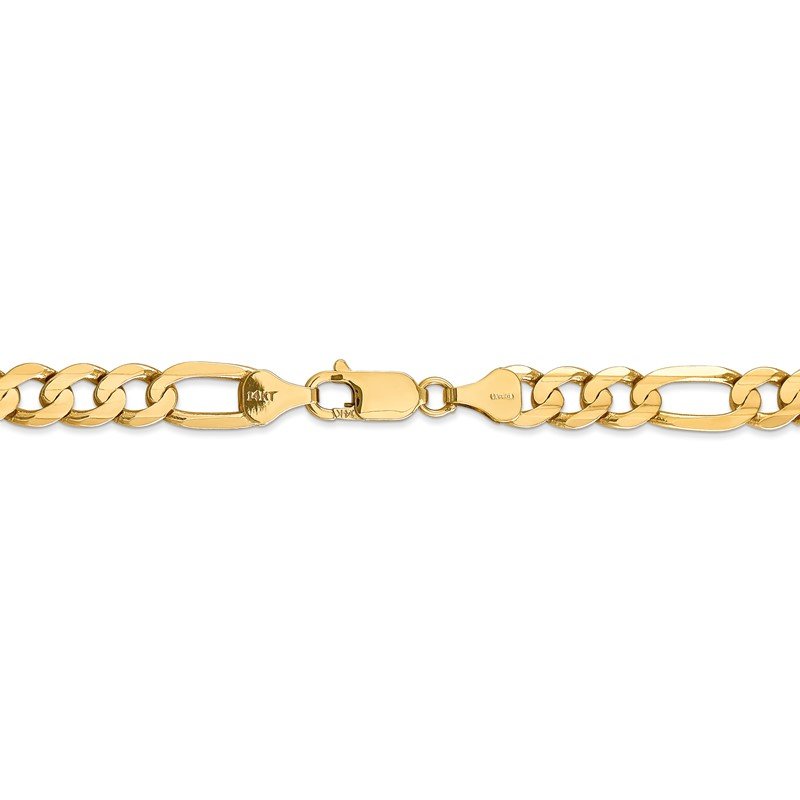 14K 26 inch 6.75mm Concave Open Figaro with Lobster Clasp Chain