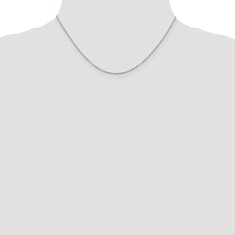 14K White Gold 1.1mm Flat Cable Chain