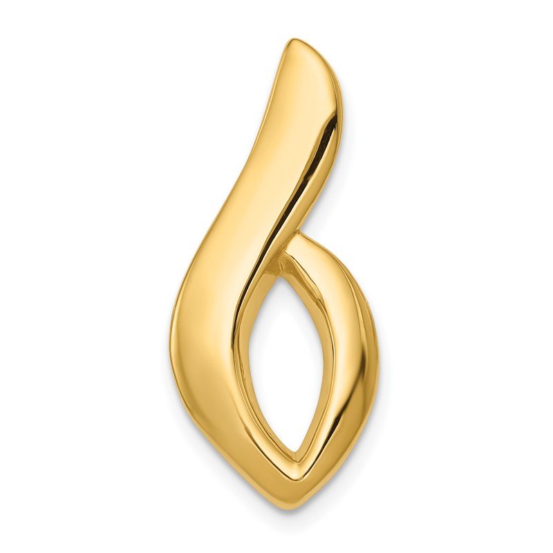 14K Polished Slide Fits up to 6mm Regular/8mm Fancy or Reversible Omega