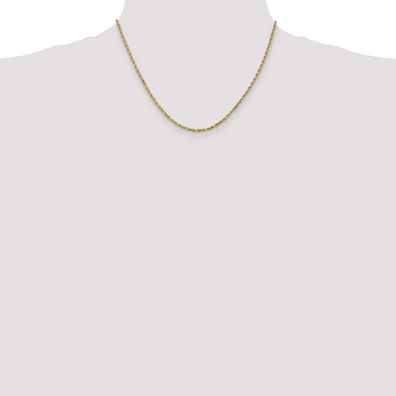 10K 2.5mm Diamond-Cut Rope Chain