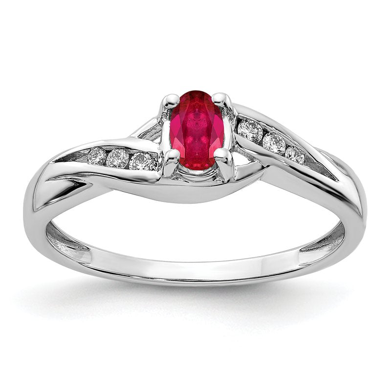 14k White Gold Oval Emerald Diamond Ring