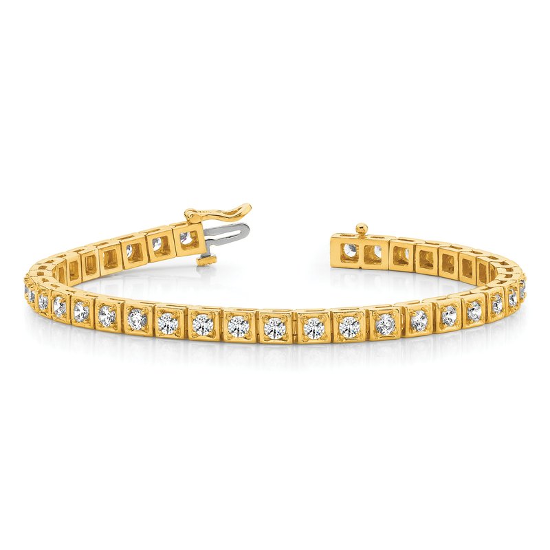 14k Complete 1.75 carat Round AA Diamond 4-prong 7 inch Tennis Bracelet