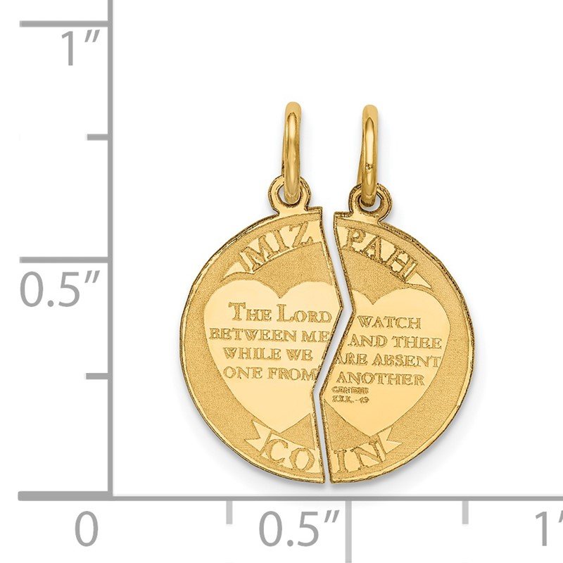 14K MIZPAH COIN 2-piece Round Charm