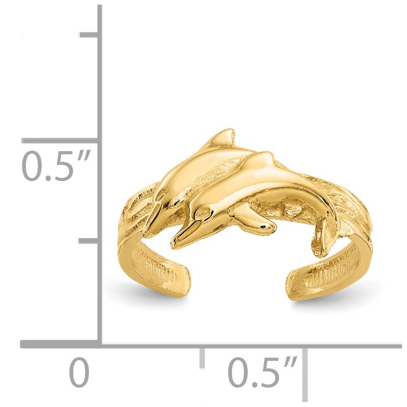 14K Dolphin Toe Ring