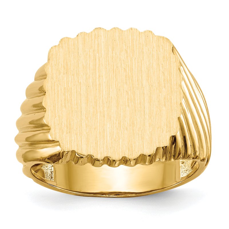14k 16.5x18.0mm Open Back Mens Signet Ring