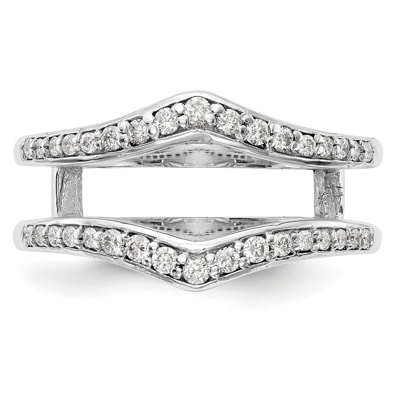 14K White Gold 1/2 carat Lab Grown Diamond VS+ F+ Complete Ring Guard