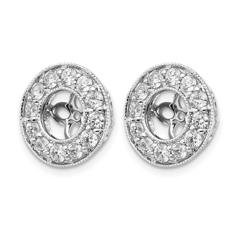 14K White Gold 1/2 carat Lab Grown Diamond VS+ F+ for 5.5-6mm Studs Complete Earring Jackets