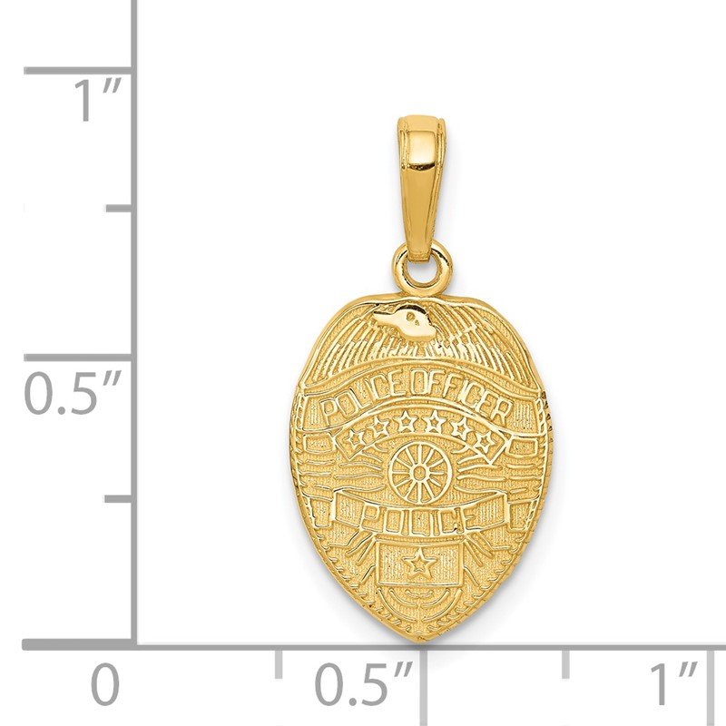 14k POLICE OFFICER Badge Pendant