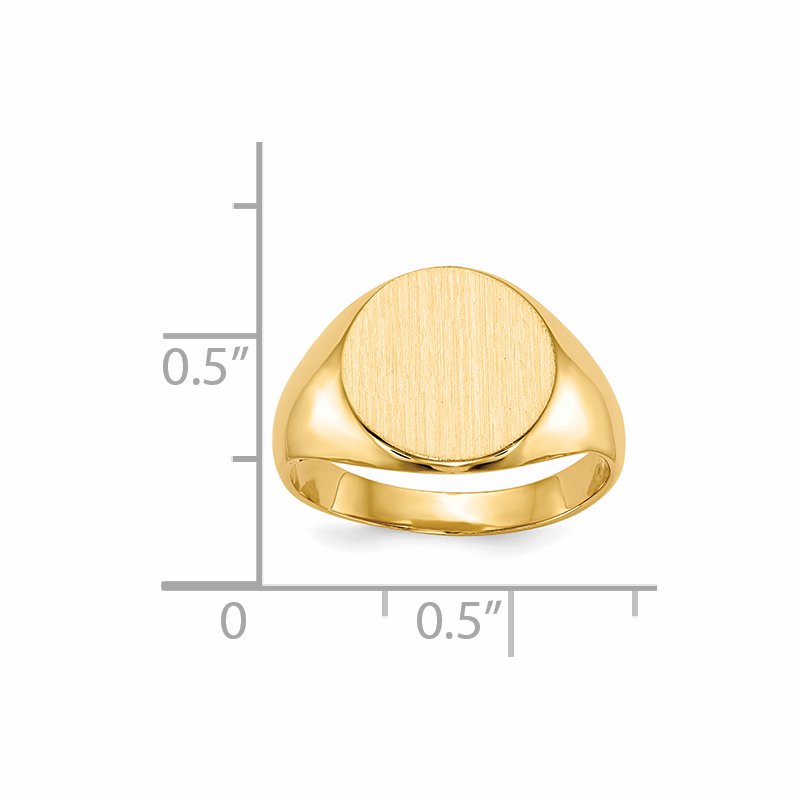 14k 11.5x12.0mm Closed Back Signet Ring