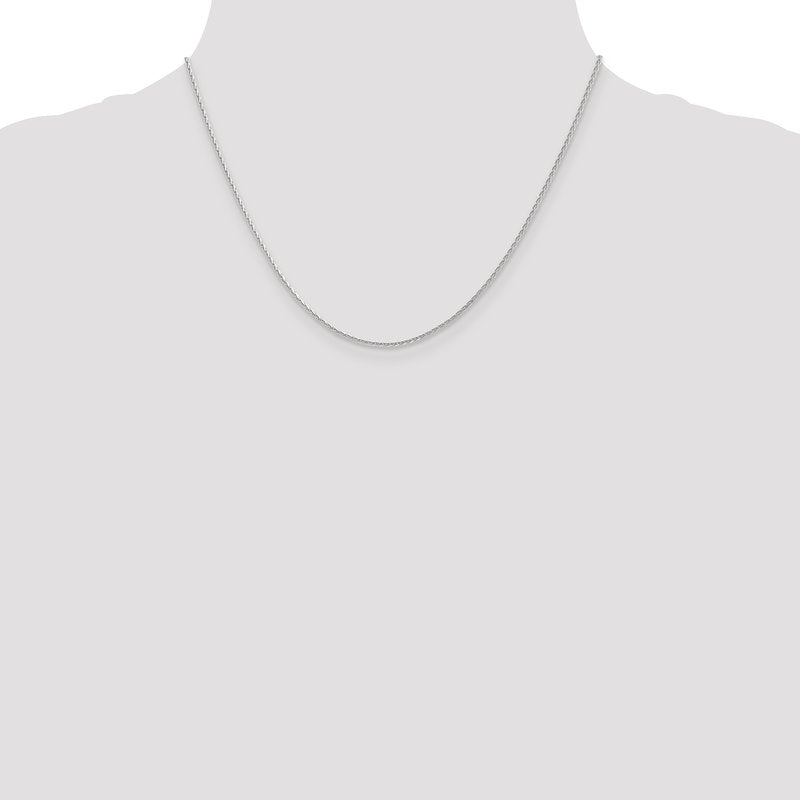 14K White Gold 1.3mm D/C Wheat Chain