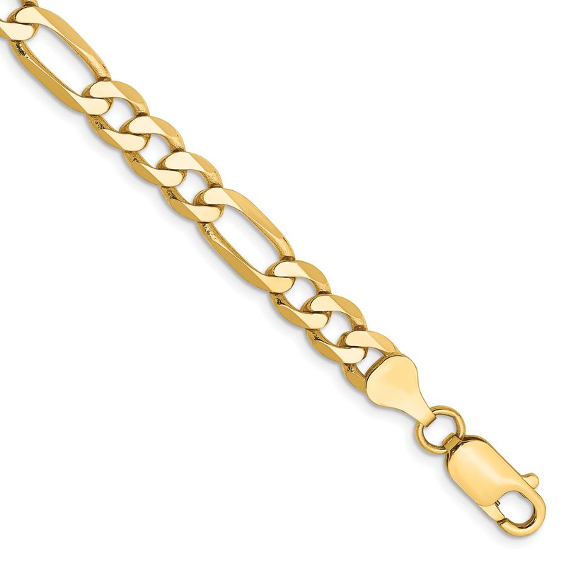 14K 26 inch 6.25mm Flat Figaro with Lobster Clasp Chain
