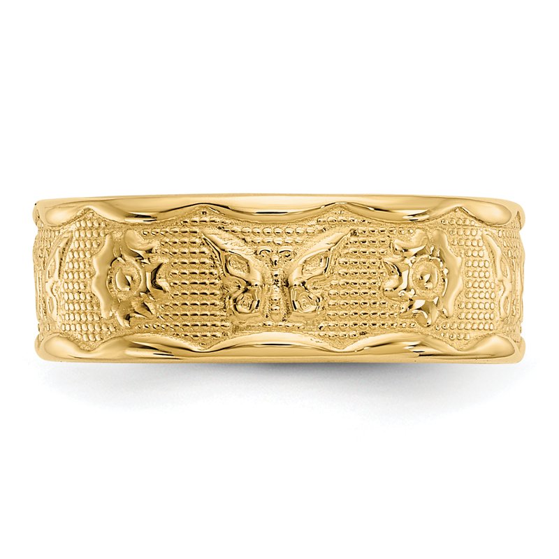 14k Flower & Butterfly Toe Ring