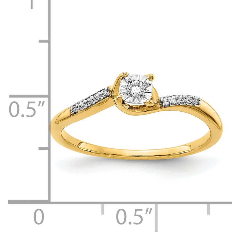 14k White Gold Diamond Bypass Ring